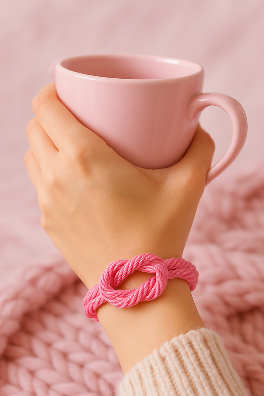 Shibari safety tips - wrist with a shibari rope bracelet