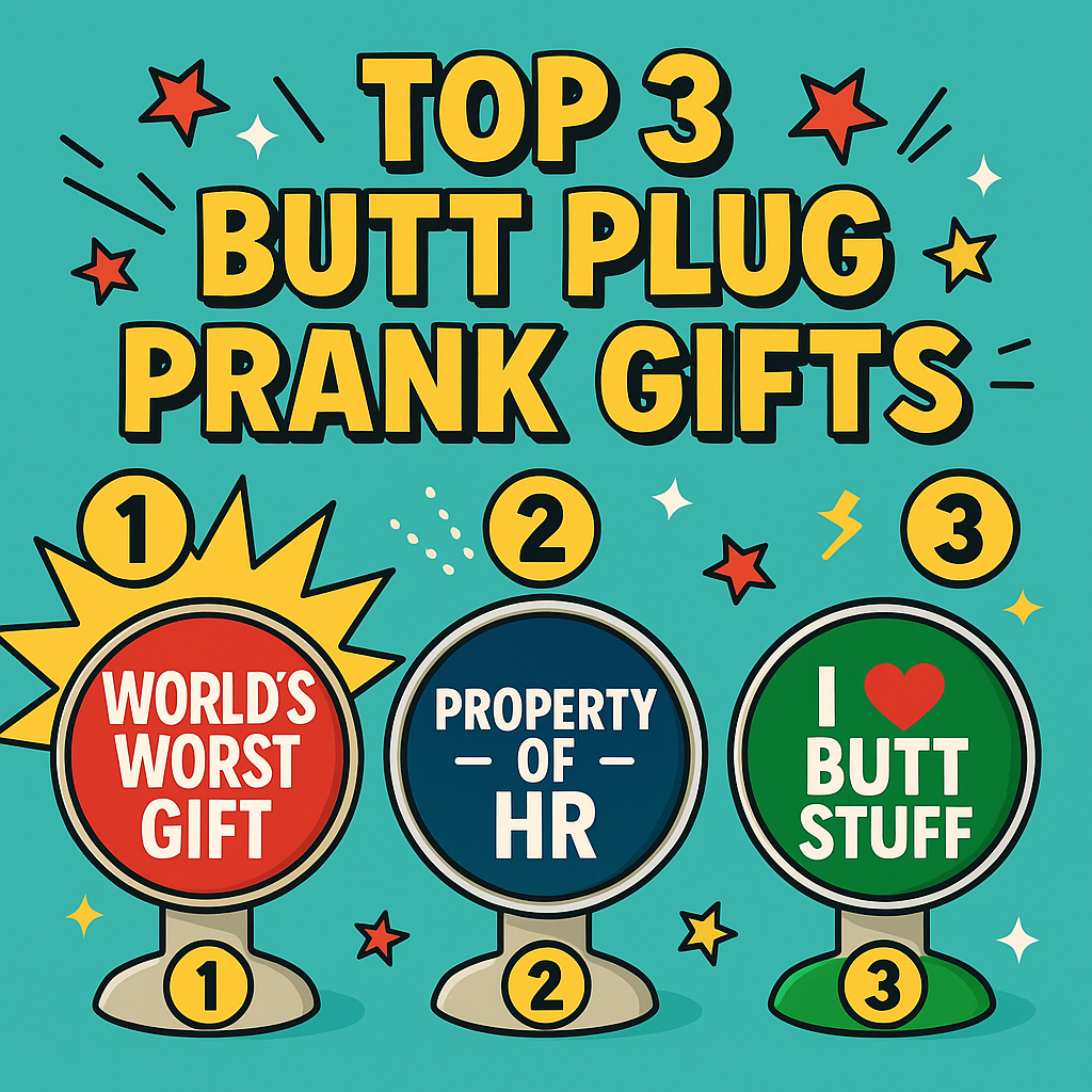 butt plug prank gifts that you need in your life with world's worst gift, property of HR and I heart butt stuff designs