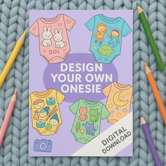 Design your own onesie Digital download pdf coloring book for littles