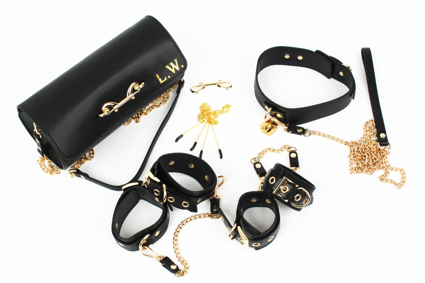 Kit de bondage en cuir noir