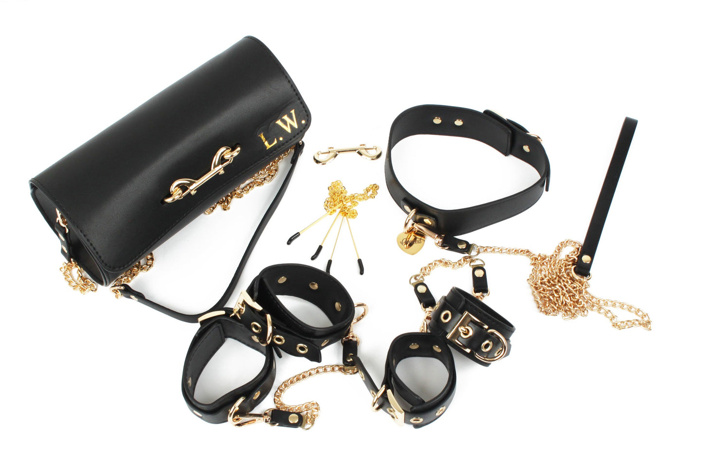 Kit de bondage en cuir noir