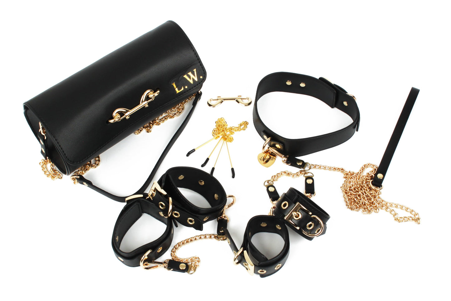 Kit de bondage en cuir noir