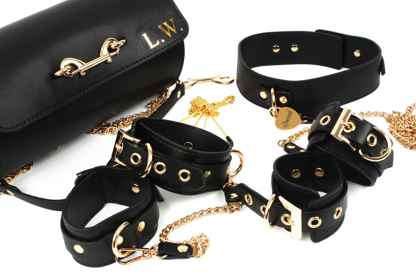 Kit de bondage en cuir noir