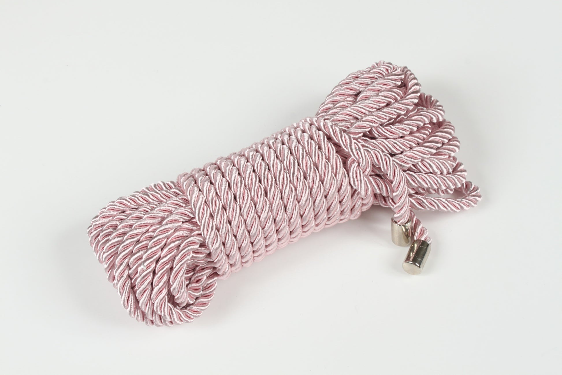 Double twisted pink bondage rope for Shibari and restraint play