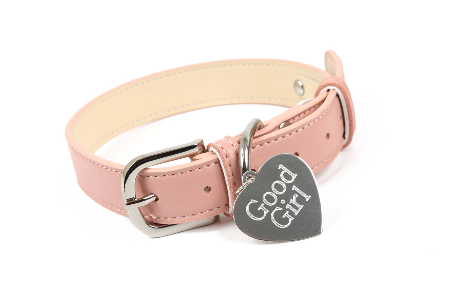 Pink leather BDSM collar