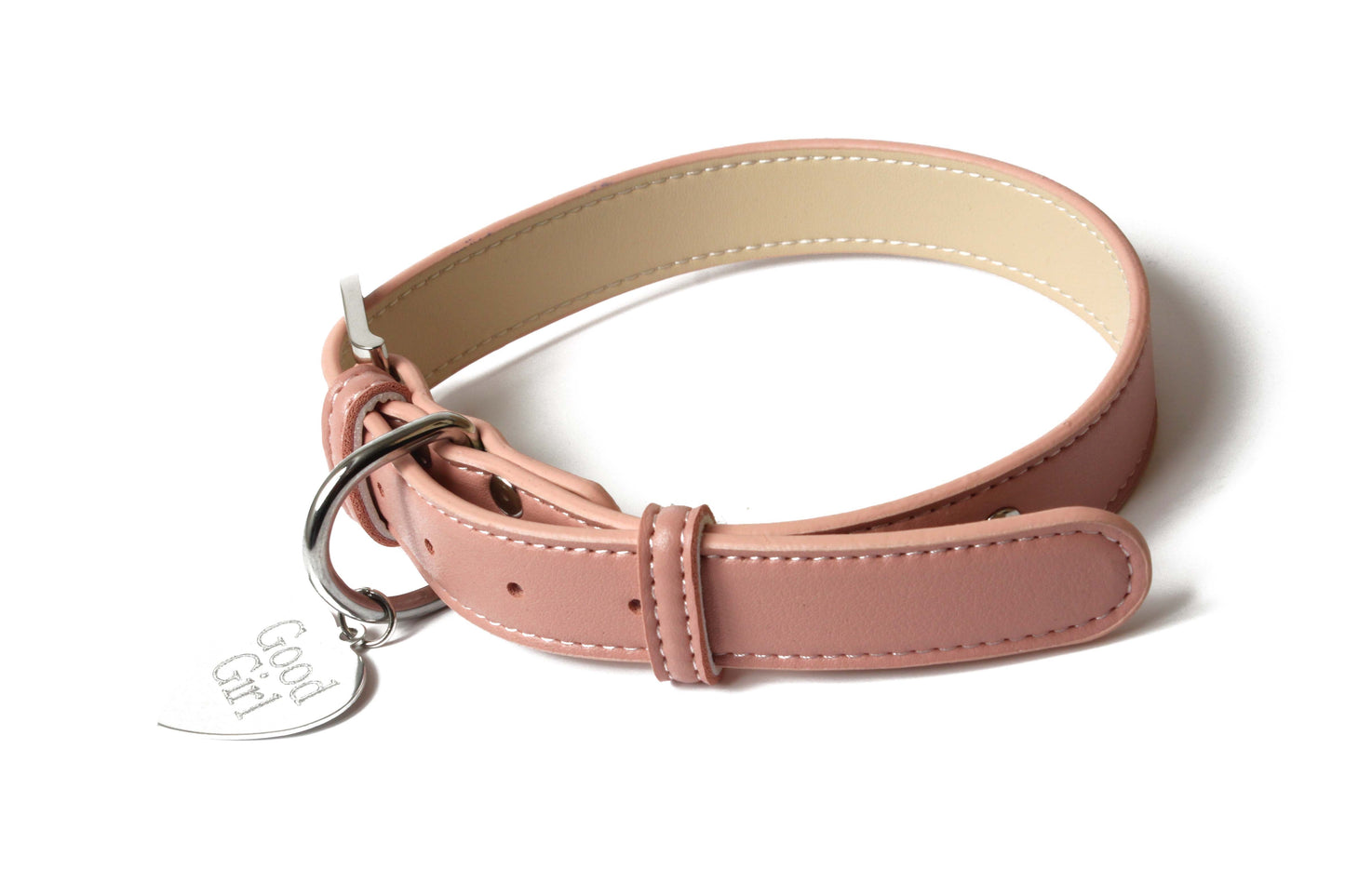 Pink leather BDSM collar