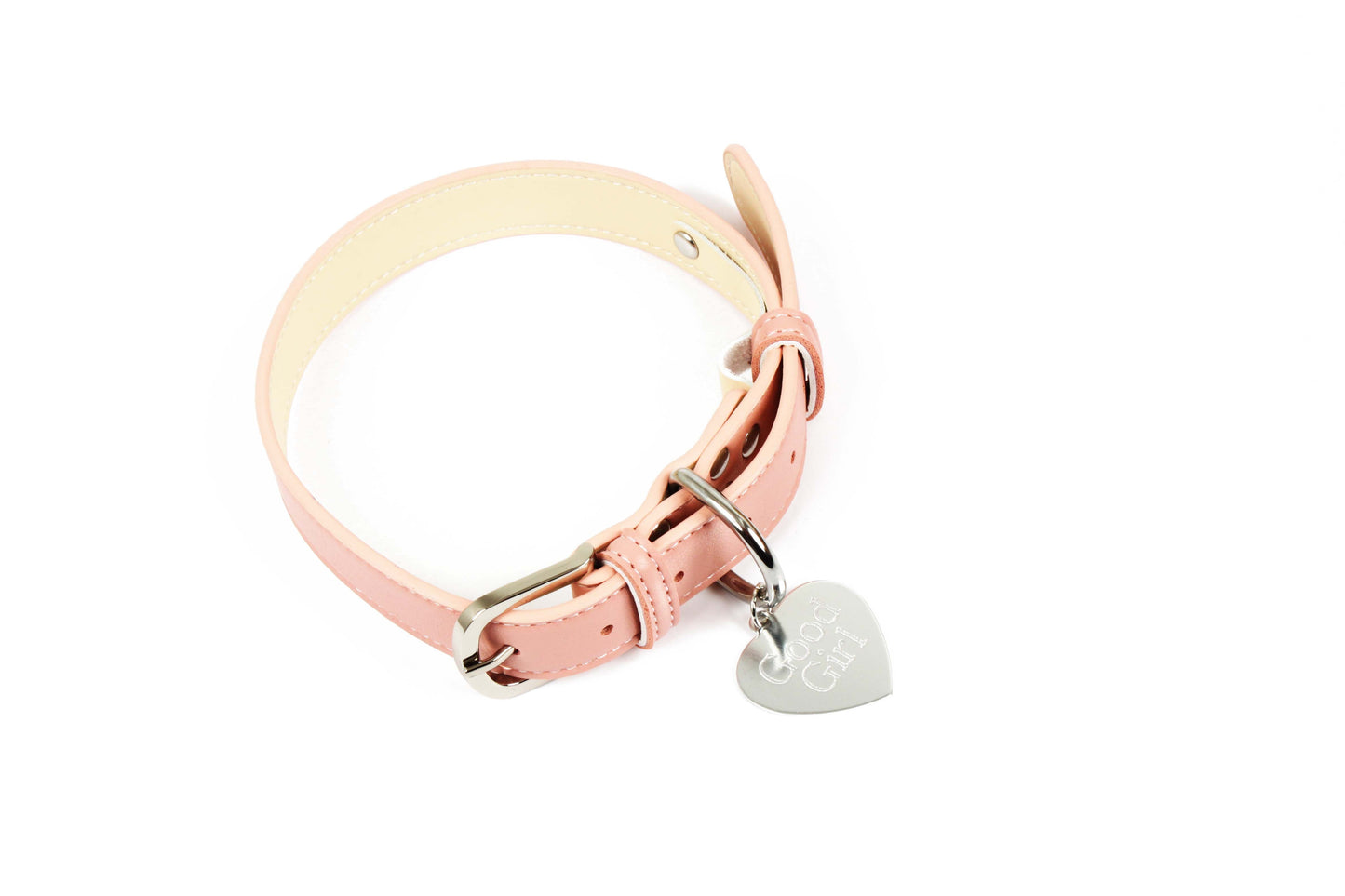 Pink leather BDSM collar