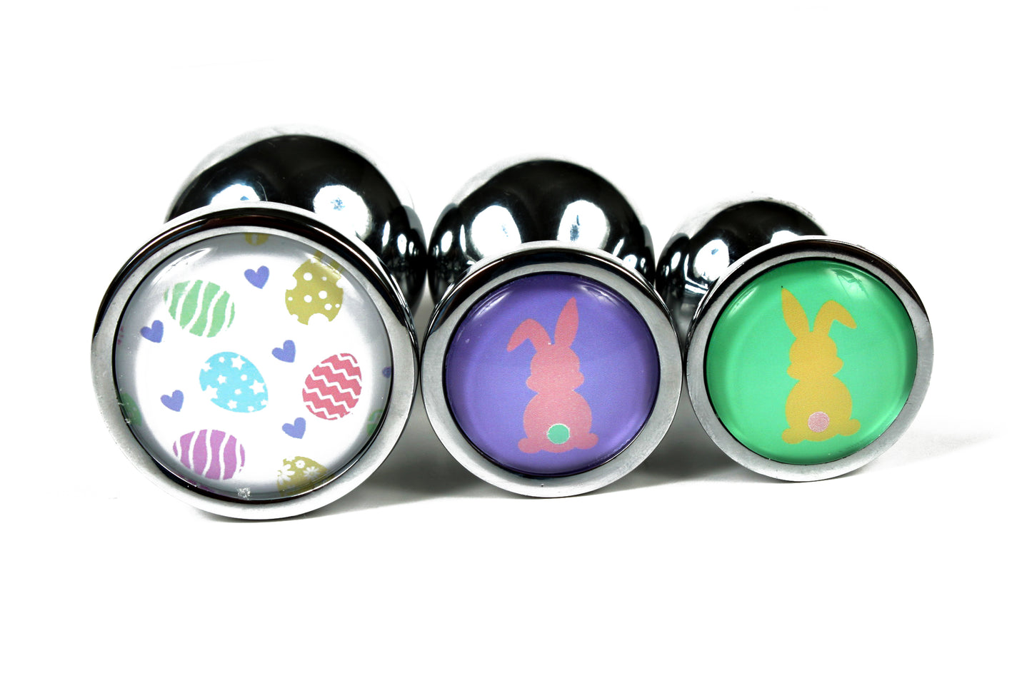 Pastel Easter butt plug with bunny design in 3 sizes