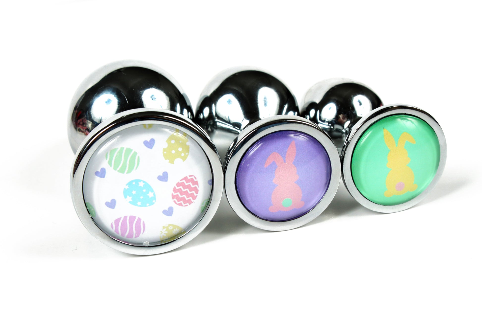 Set of 3 butt plugs with easter design
