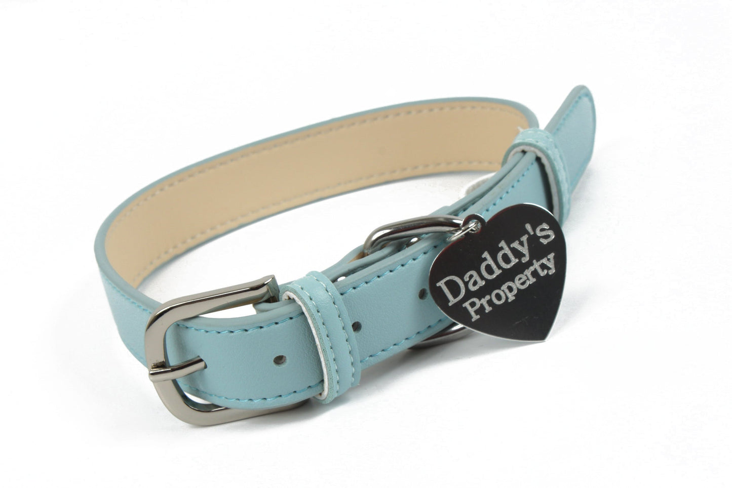 Custom Leather BDSM Collar for Kink Play - Daddy's Property