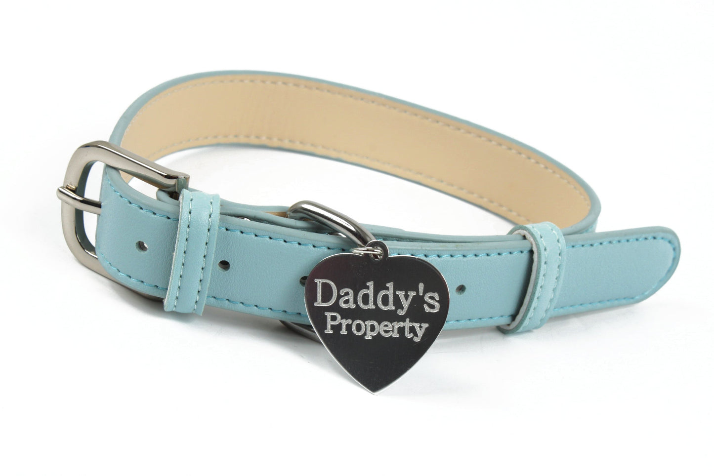 Custom Leather BDSM Collar for Kink Play - Daddy's Property