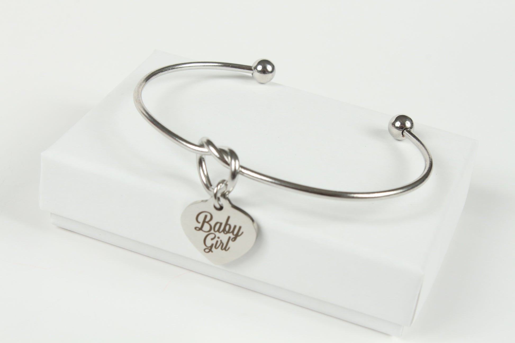 stainless steel bracelet with baby girl engraving