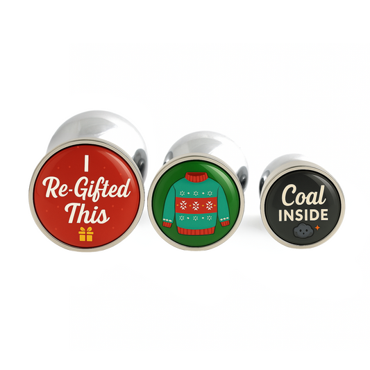 funny holiday gag gift butt plug with ugly sweater design