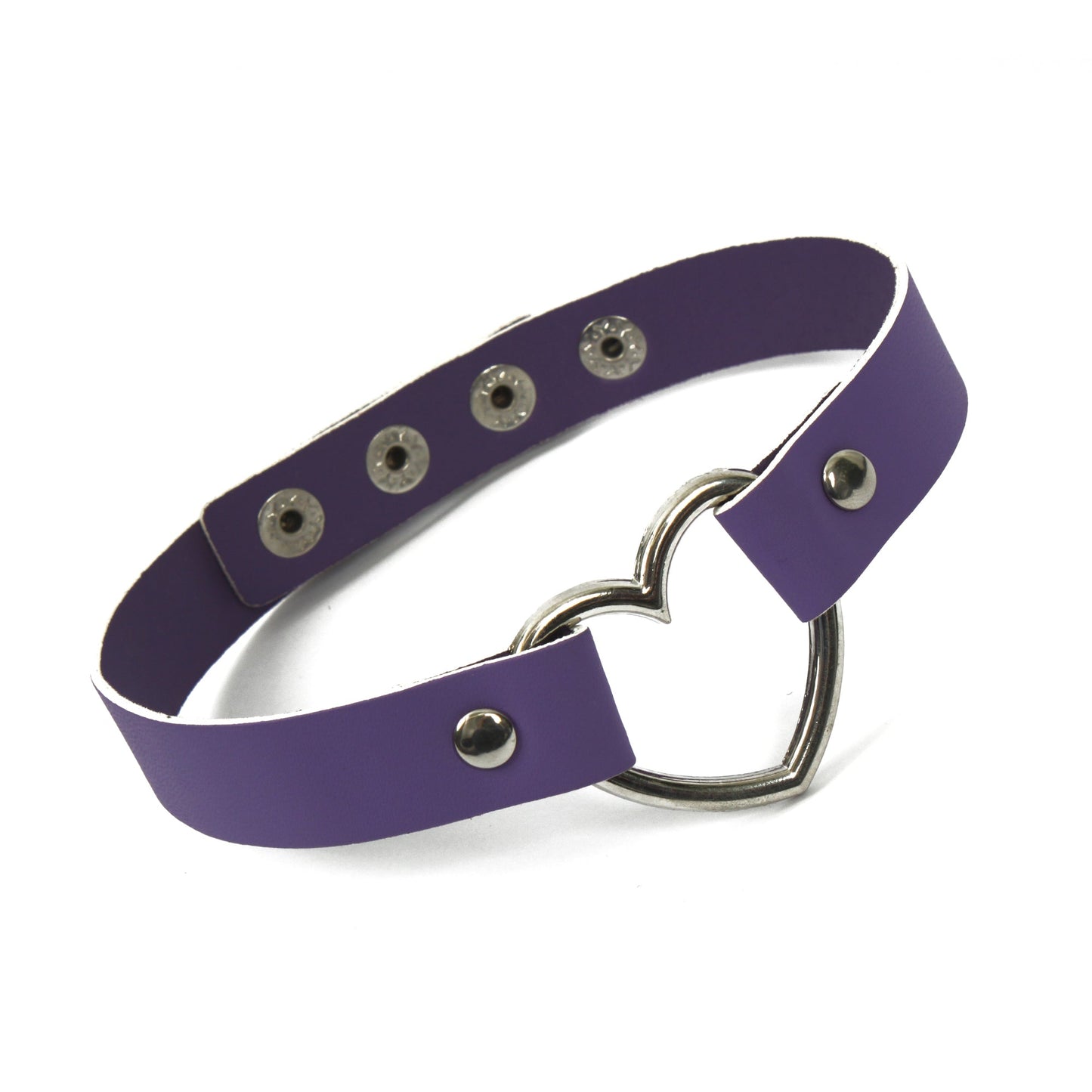 Plain collar with heart detail - purple