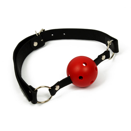 Black and red ball gag