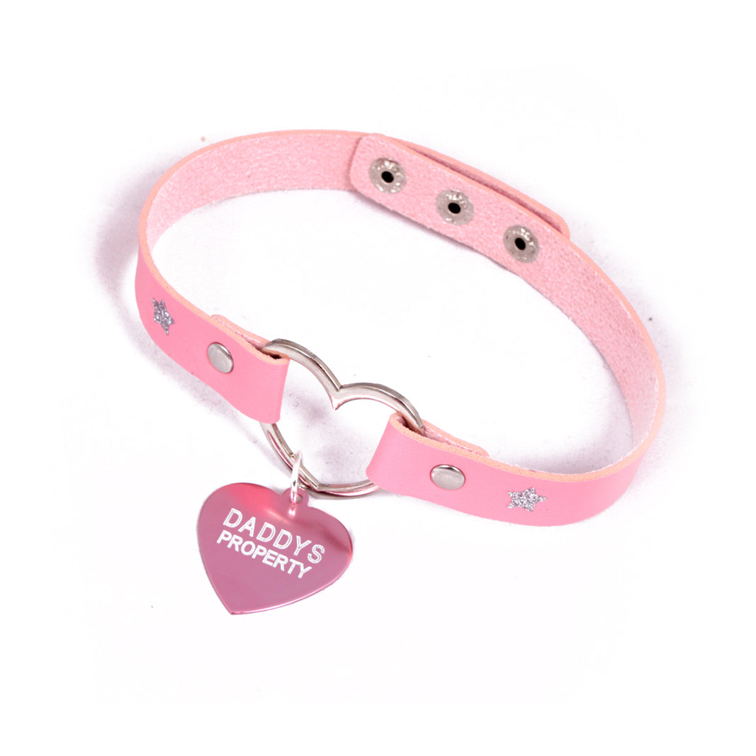 Custom Faux Leather DDLG Collar – Heart Design