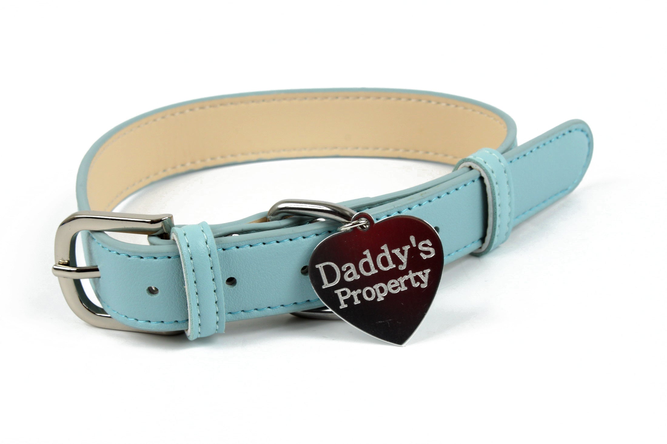 Collared Land Blue Leather BDSM Collar