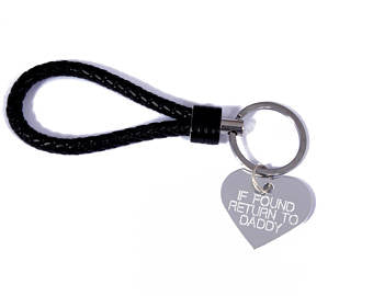 Custom engraved ddlg keyring - BDSM key chain - if found return to daddy