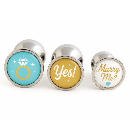 marry me butt plugs for fun wedding proposal with wedding ring, yes! and marry me designs