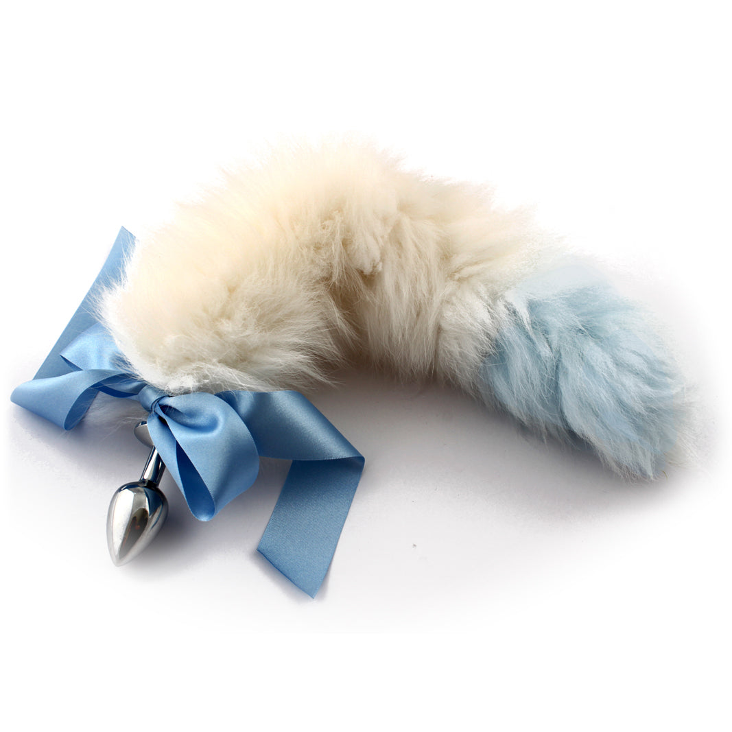 Kitty Tail Butt Plug Blue Dip-Dyed | DDLG Land Kitty Tail Butt Plug Blue Dip-Dyed | DDLG Land