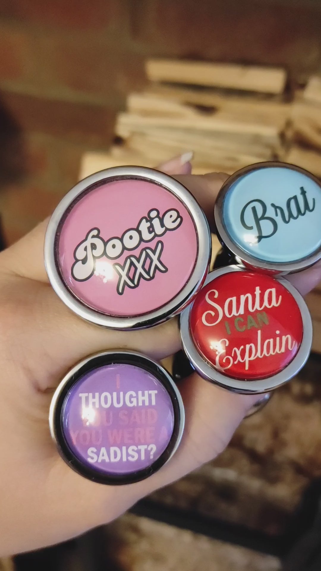 Video showing a selection of custom butt plugs 