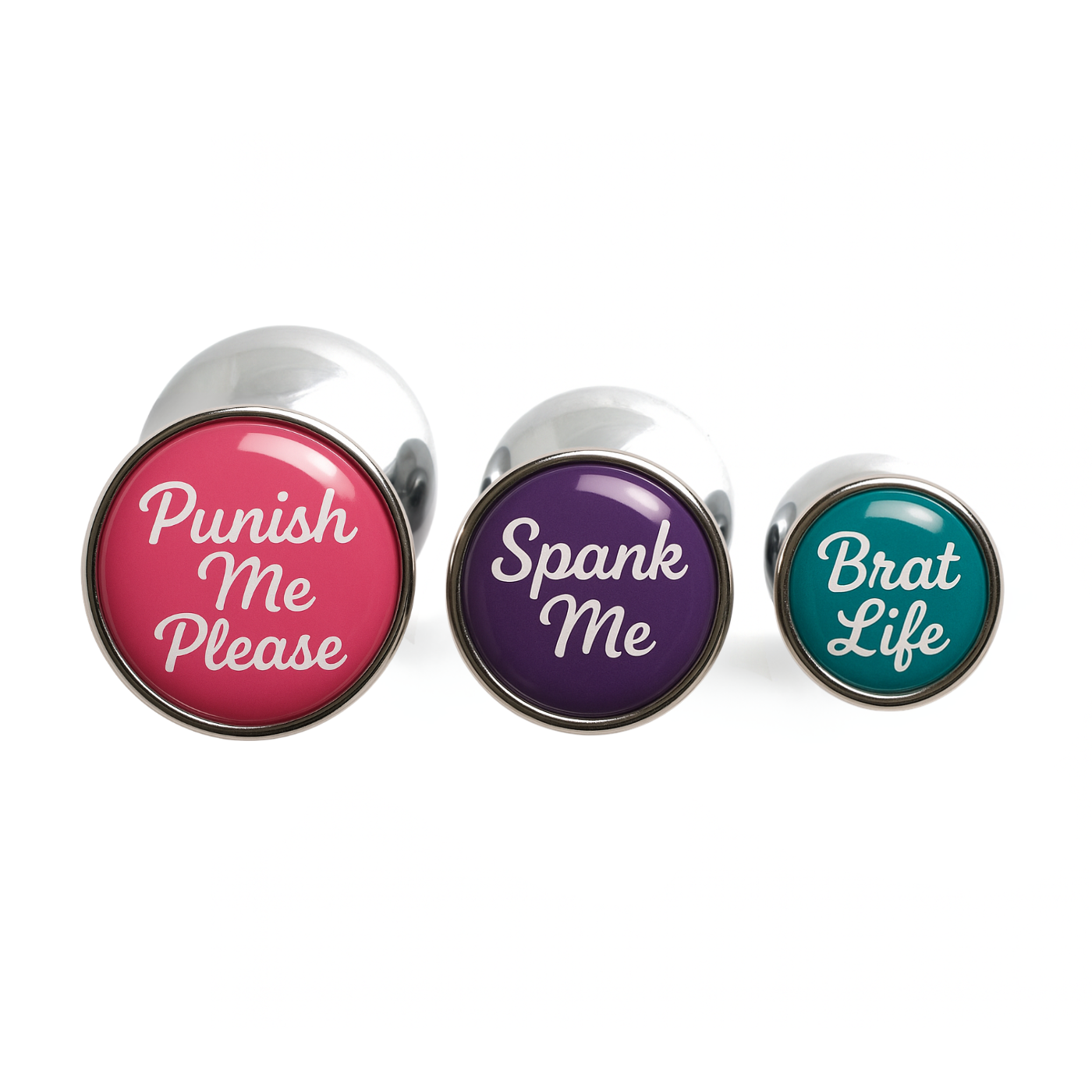 Brat Life Butt Plugs – Spanking & Punishment Toys for Brat Subs with punish me please, spank me and brat life designs