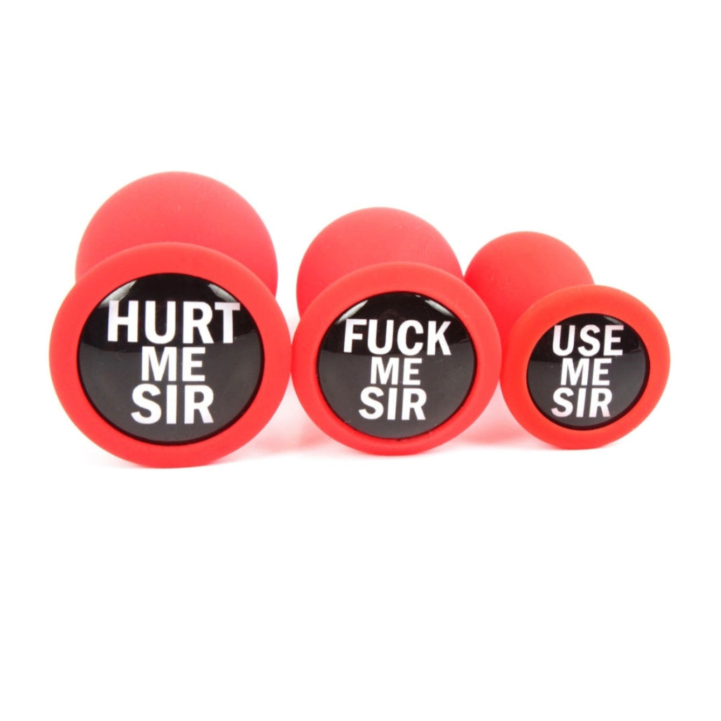 Red Silicone Buttplugs - Hurt me Sir kinky butt plugs | DDLG Land