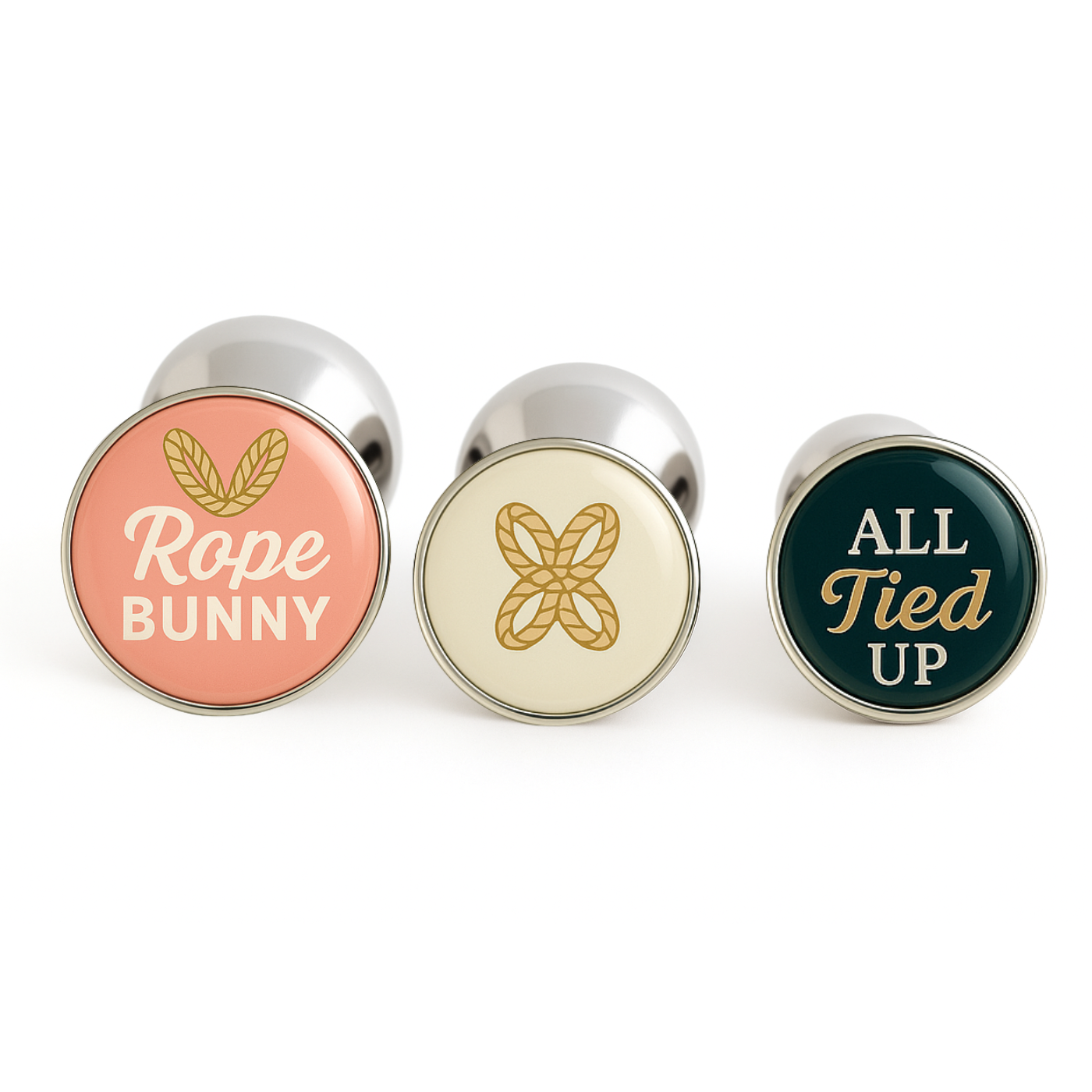 Rope Bunny Butt Plugs with cute design, shibari rope and all tied up quotes