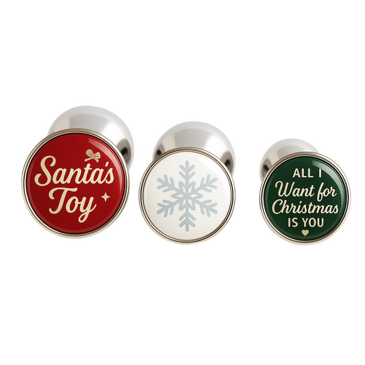 santas toy butt plugs christmas gift set with santa's toy, snowflake and all i want for christmas is you designs
