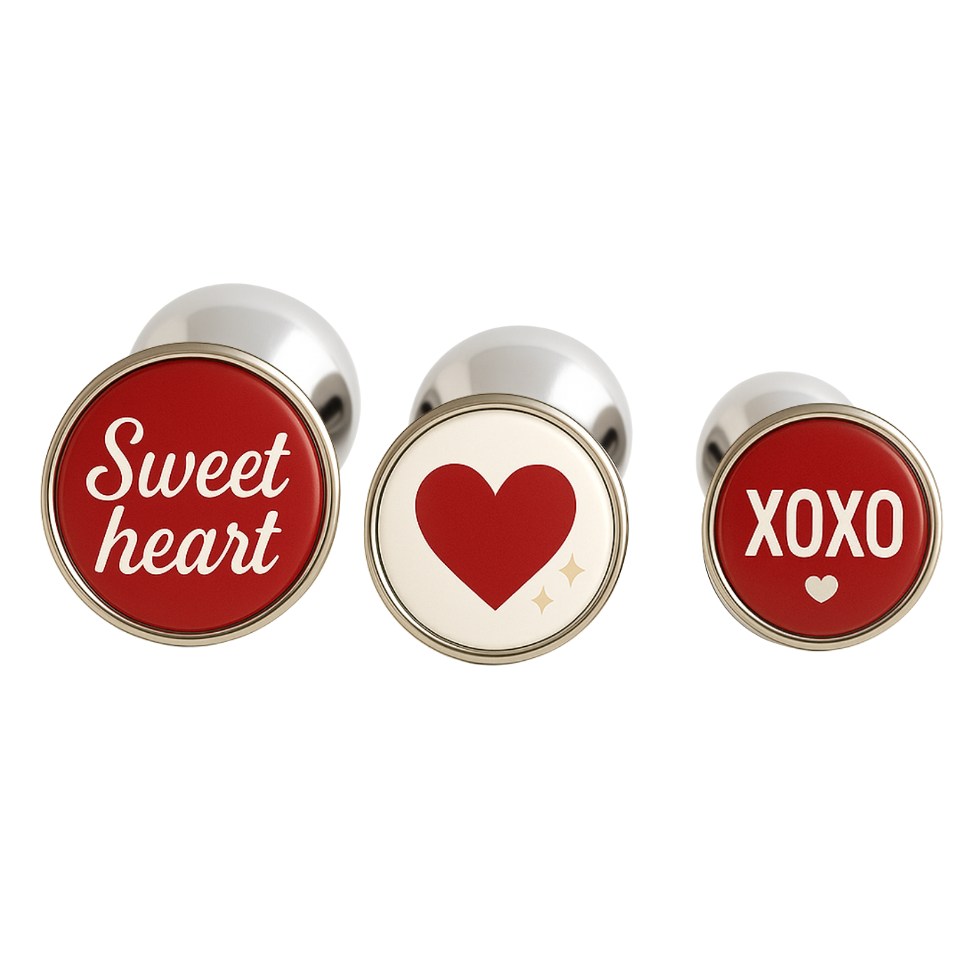 Valentines Butt Plugs – Romantic Naughty Gift Idea with sweetheart, heart emoji and xoxo quotes